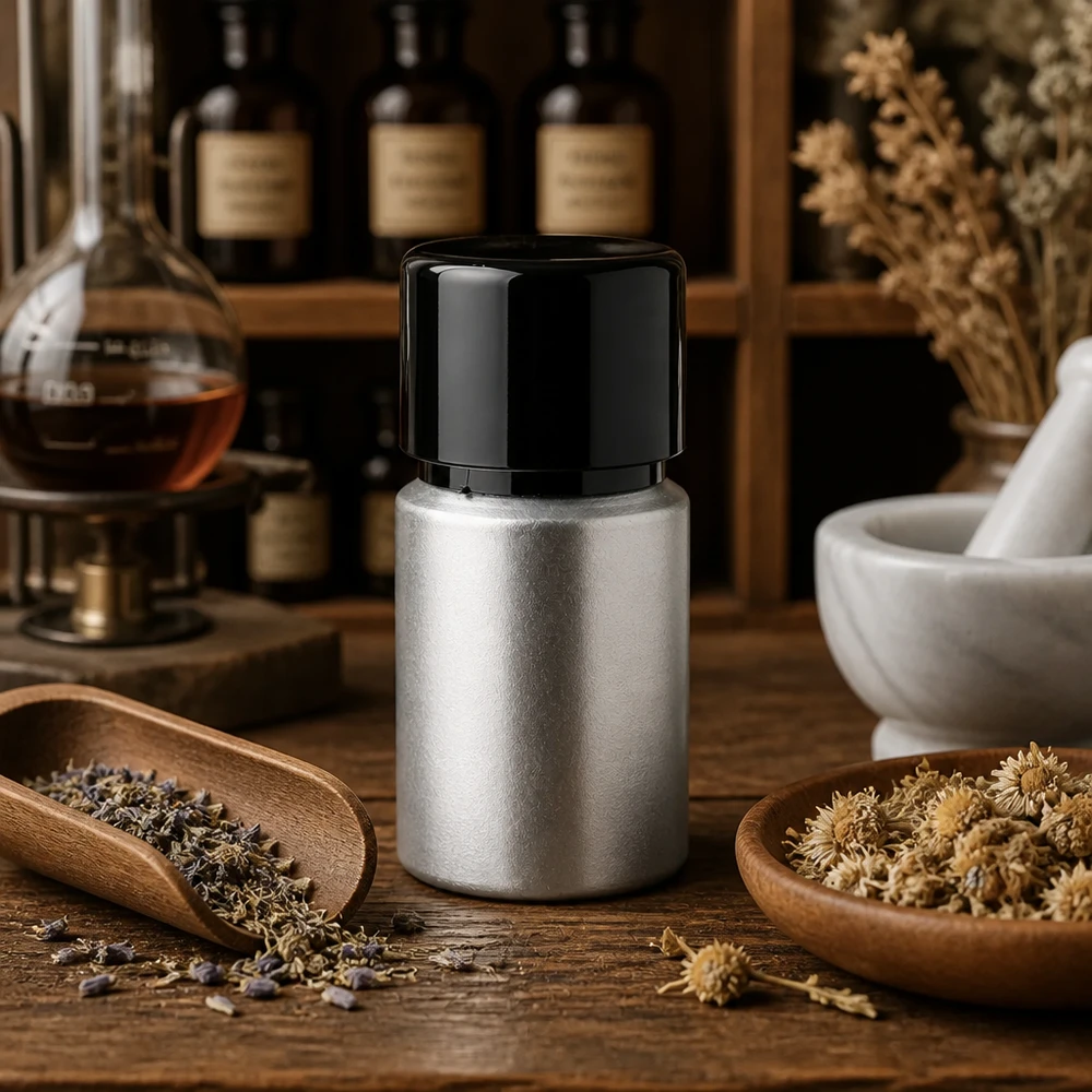 10ml gebeizte Aluflasche mit Schraubkappe Premium 10ml Aluflasche mit gebeizter Textur - stilvolle Aufbewahrung für Tinkturen und Extrakte