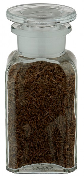 Gewürzglas Idee: Vierkant-Apothekerflasche 100 ml Weithals