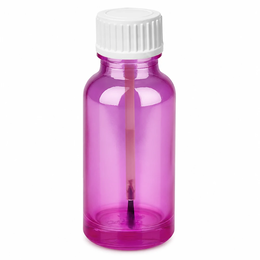 Bouteille pinceau 20ml blanc standard PurpleLine UT18/20 Bouteille cosmétique violette de 20ml avec bouchon pinceau pour produits liquides