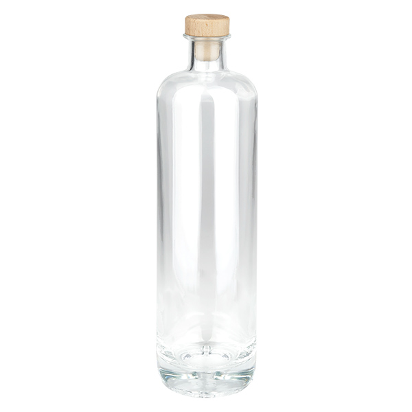 Bouteille en verre 700 ml « Ella » avec bouchon en bois UNiTWIST®