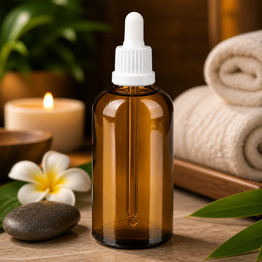 Pratico flacone dosatore da 100 ml con tappo bianco per la cosmesi e il benessere fai da te