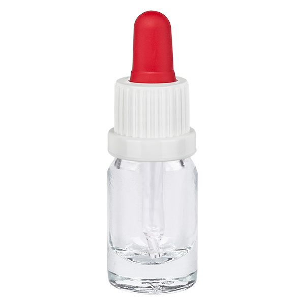 5ml Pipettenflasche weiß/rot Originalitätsverschluss ClearLine UT18/5