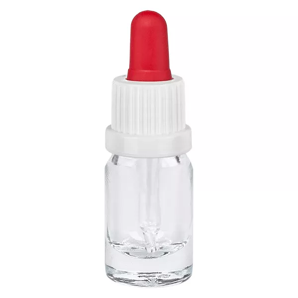 Flacon à pipette 5ml blanc/rouge OV ClearLine UT18/5
