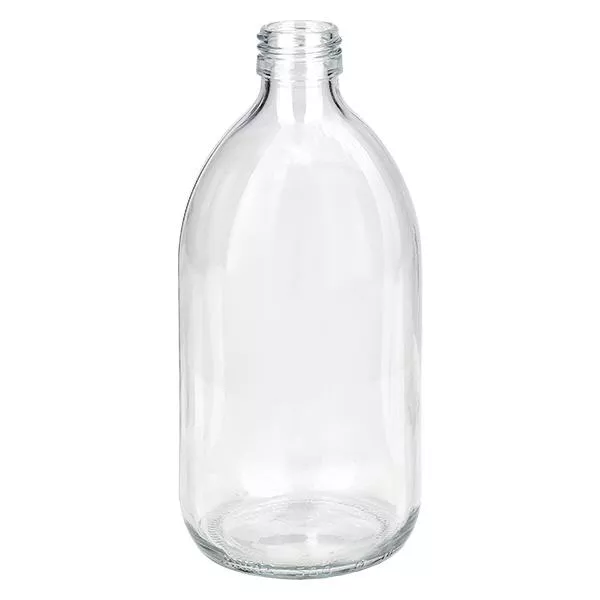 Flacone per medicinali da 500 ml, trasparente, senza tappo PP28 ApoGlas