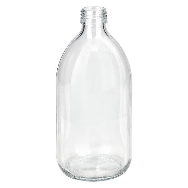Flacone per medicinali da 500 ml, trasparente, senza tappo PP28 ApoGlas Flacone per medicinali da 500 ml, trasparente, senza tappo PP28 ApoGlas