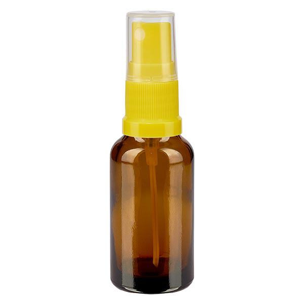 Flacone spray marrone da 20ml STD giallo/trasparente apoGlas Flacone spray marrone da 20ml STD giallo/trasparente apoGlas