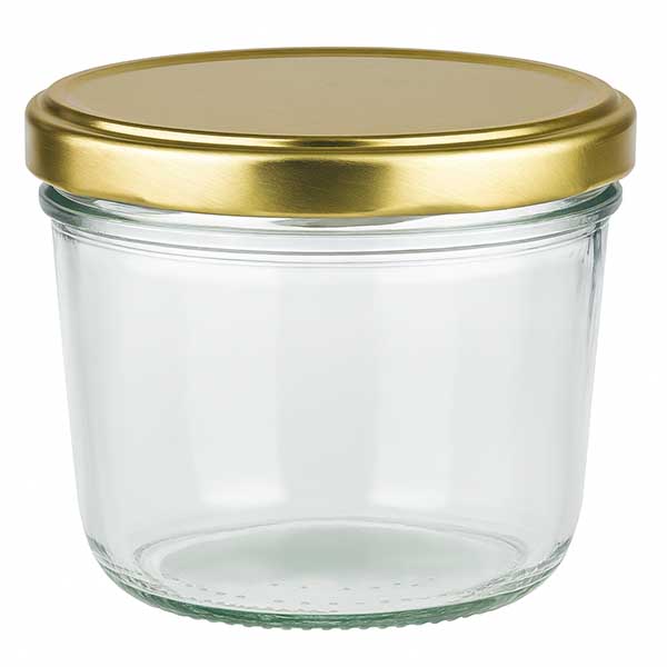 230ml Sturzglas mit BasicSeal Deckel gold UNiTWIST 230ml Sturzglas mit goldenem BasicSeal Deckel UNiTWIST - leeres Einmachglas mit Schraubverschluss aus Glas