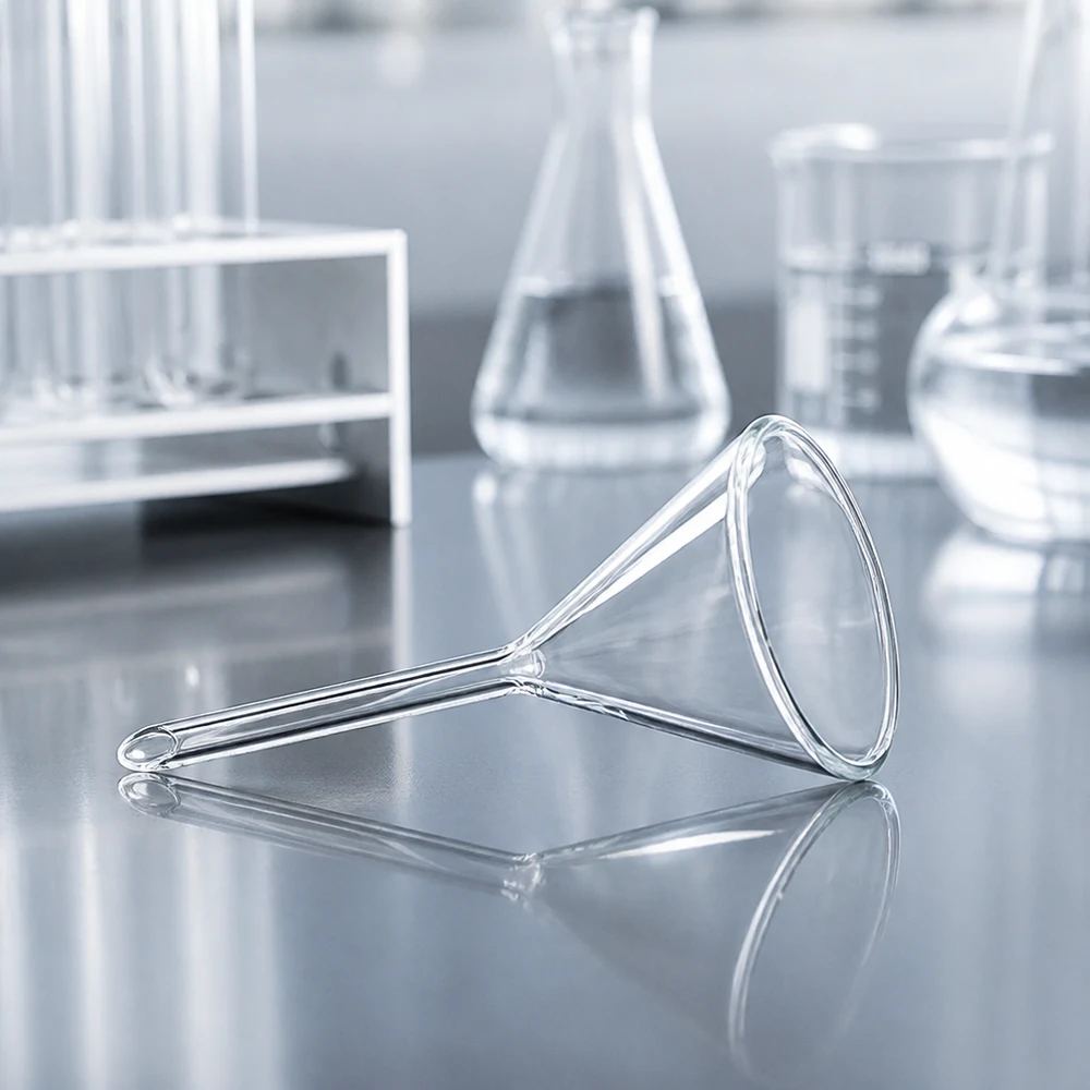 Entonnoir de laboratoire transparent en verre borosilicaté de haute qualité, diamètre 35 mm, pour un travail de laboratoire professionnel