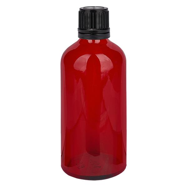 100ml Globuliflasche 8mm Giessring schwarz Originalitätsverschluss RedL. UT18/100