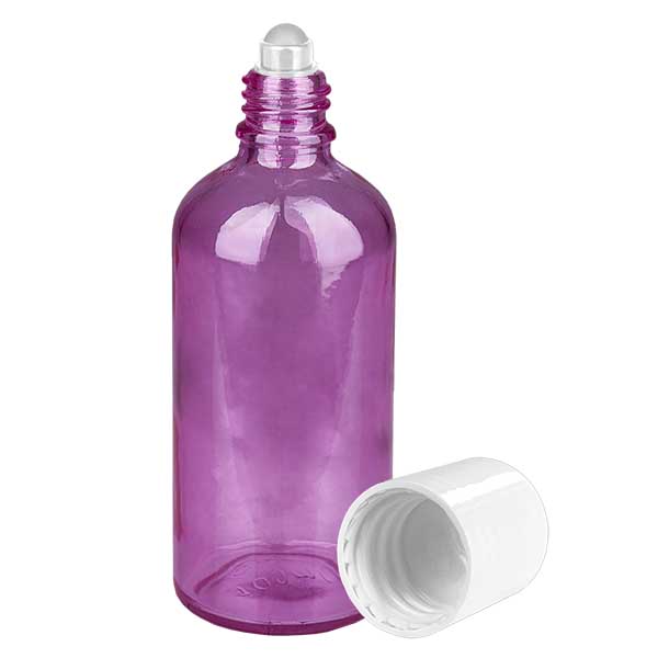 100ml Roll-On Flasche weiss Standard PurpleLine UT18/100