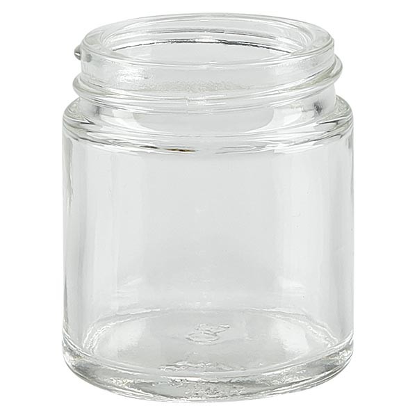 Barattolo di vetro da 30ml trasparente senza coperchio, filettatura 38mm/R3 ApoGlas Barattolo di vetro da 30ml trasparente senza coperchio, filettatura 38mm/R3 ApoGlas