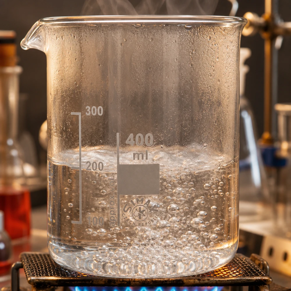 Bicchiere 400ml in vetro borosilicato, forma bassa Bicchiere da 400 ml resistente al calore con bruciatore Bunsen per riscaldare i liquidi in laboratorio