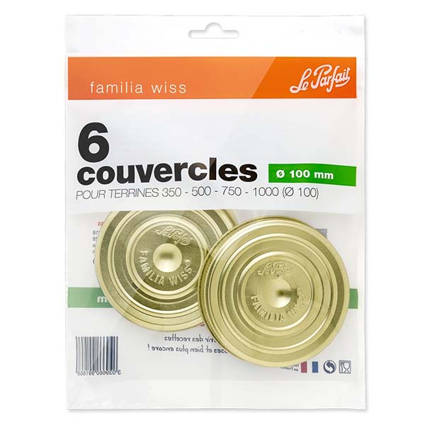Le Parfait® Familia Wiss 6 coperchi Ø100 mm Le Parfait® Familia Wiss 6 coperchi Ø100 mm
