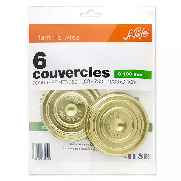 Le Parfait® Familia Wiss 6 couvercles Ø100 mm Le Parfait® Familia Wiss 6 couvercles Ø100 mm