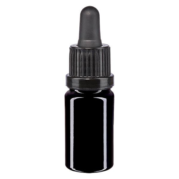 Apothekenflasche violett 5ml Pipette schwarz Originalitätsverschluss