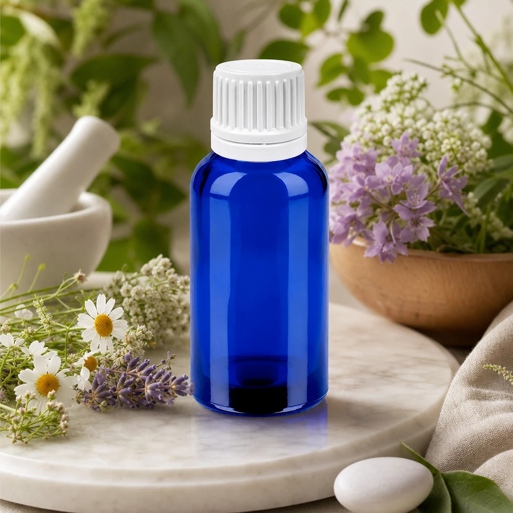 Pratico flacone contagocce da 30 ml di qualità farmaceutica con filettatura ergonomica UT18 per una facile manipolazione
