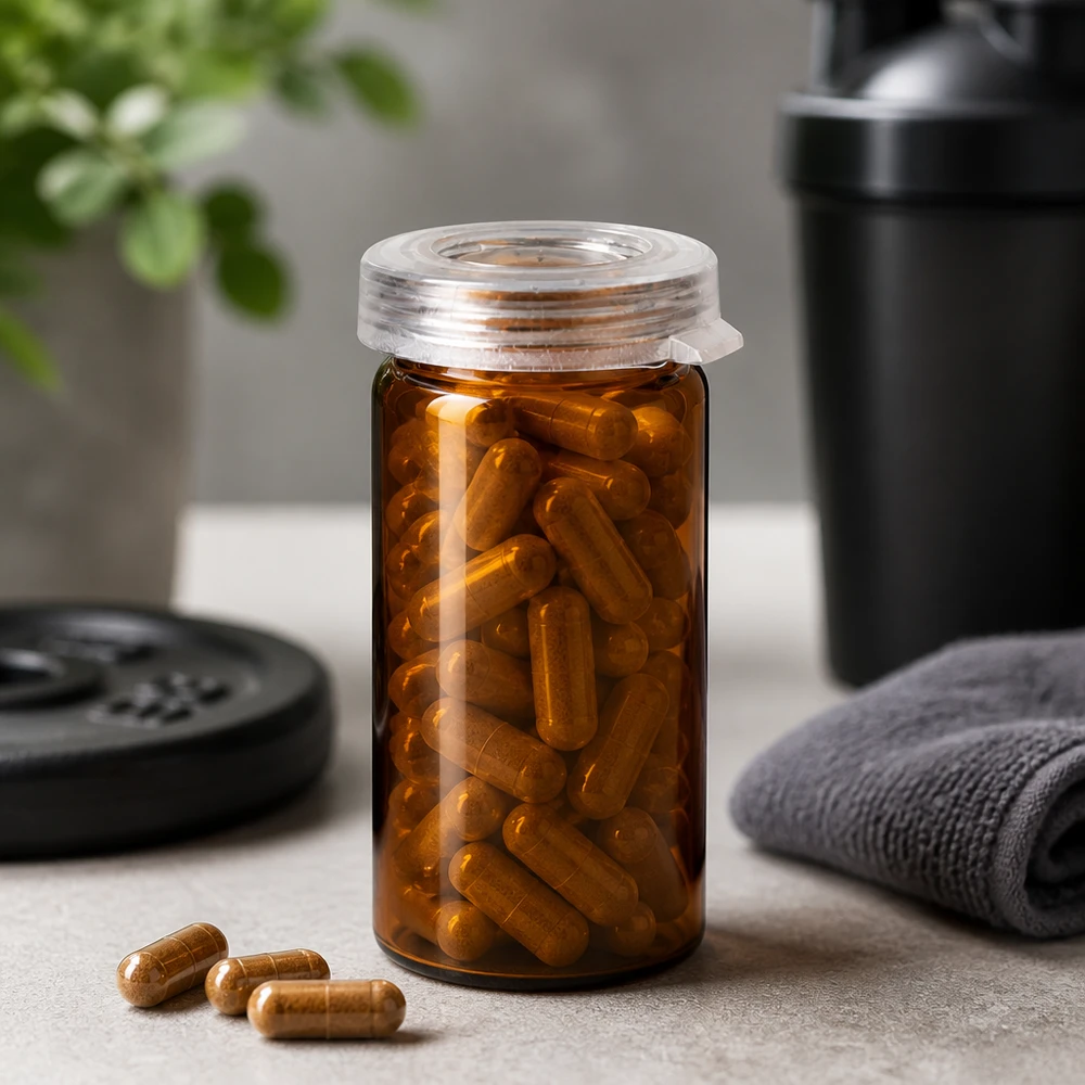 Tabletten/Rollrandglas 5ml klar mit Schnappdeckel Rollrandglas 5ml UV-Schutz Braunglas mit Schnappverschluss und Kräuterkapseln Fitnessbereich