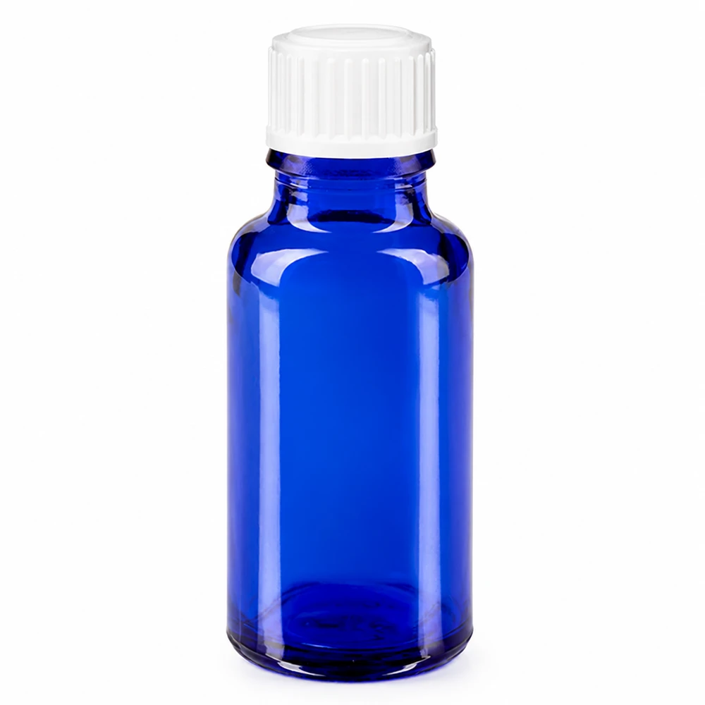UV-Schutz Apothekerflasche blau 20ml Glas für ätherische Öle und Tinkturen