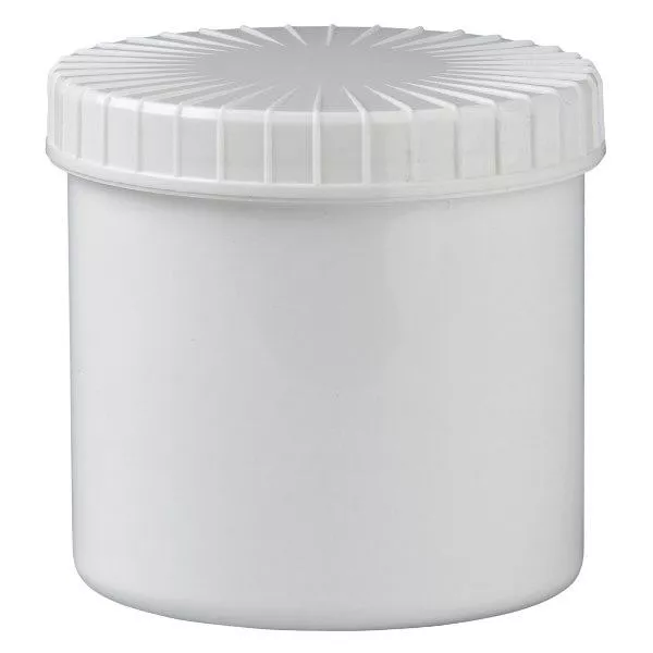 weiße Schraubdose 375 ml mit gerilltem Deckel