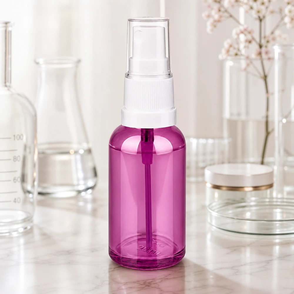 30ml Sprayflasche weiss/transparent Standard PurpleLine UT18/30 Nachfüllbare 30ml Glassprayflasche in trendigem Lila für selbstgemachte Beauty Produkte