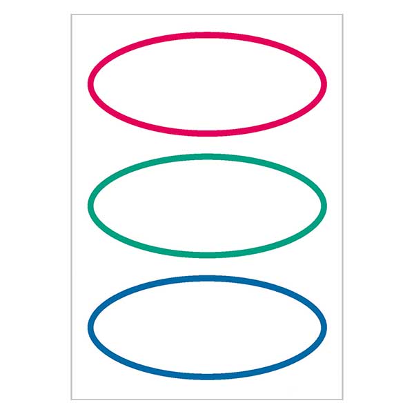 Etichette universali tricolori (18 adesivi) 76x34 mm Etichette universali tricolori (18 adesivi) 76x34 mm