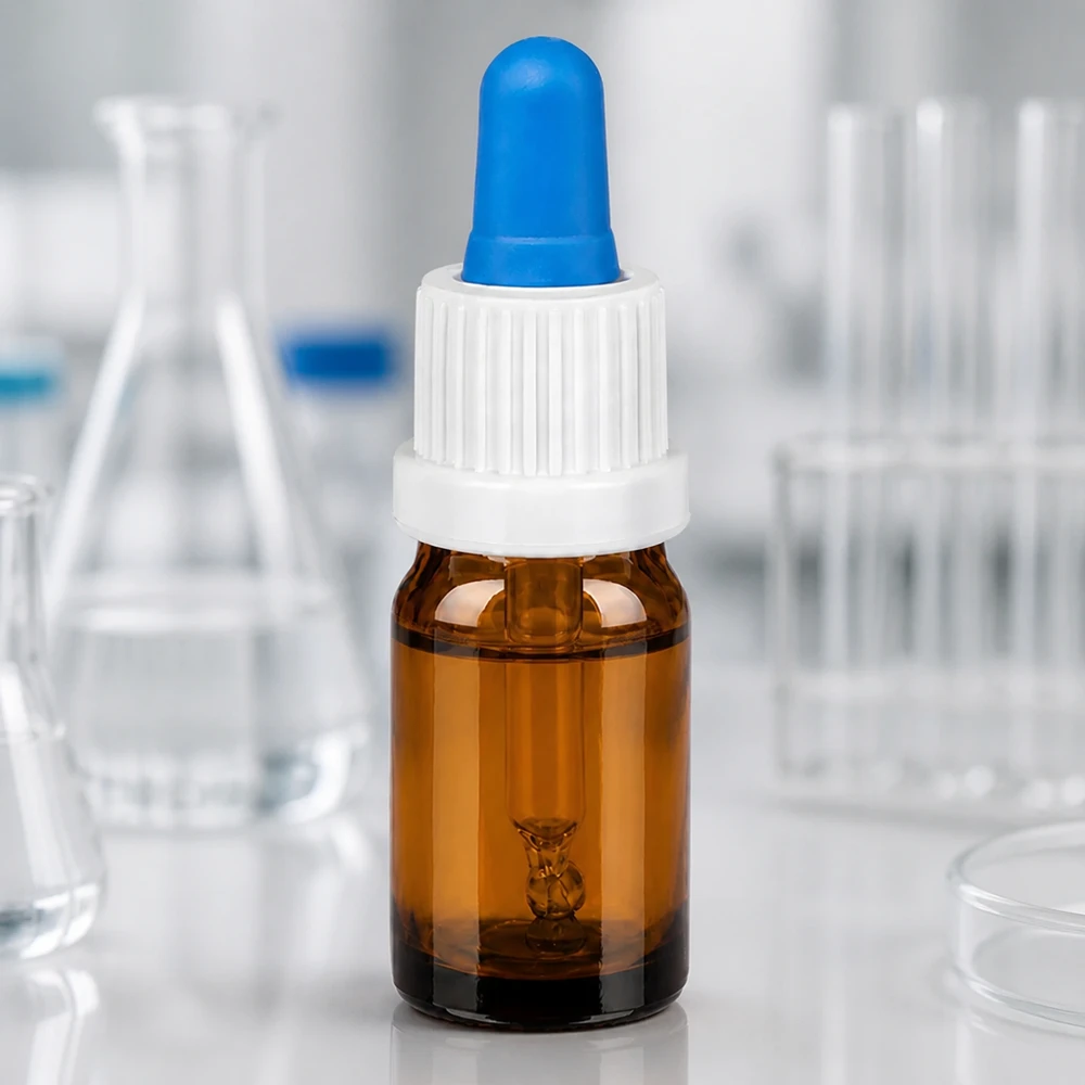 Bottiglia per pipette da laboratorio da 5 ml marrone con tappo contagocce preciso per applicazioni professionali