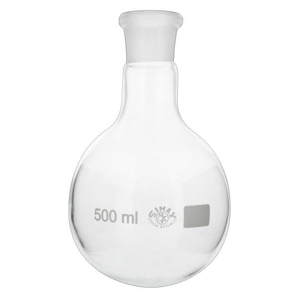 Pallone a fondo tondo da 500 ml con giunto standard rettificato (29/32) Pallone a fondo tondo da 500 ml con giunto standard rettificato (29/32)