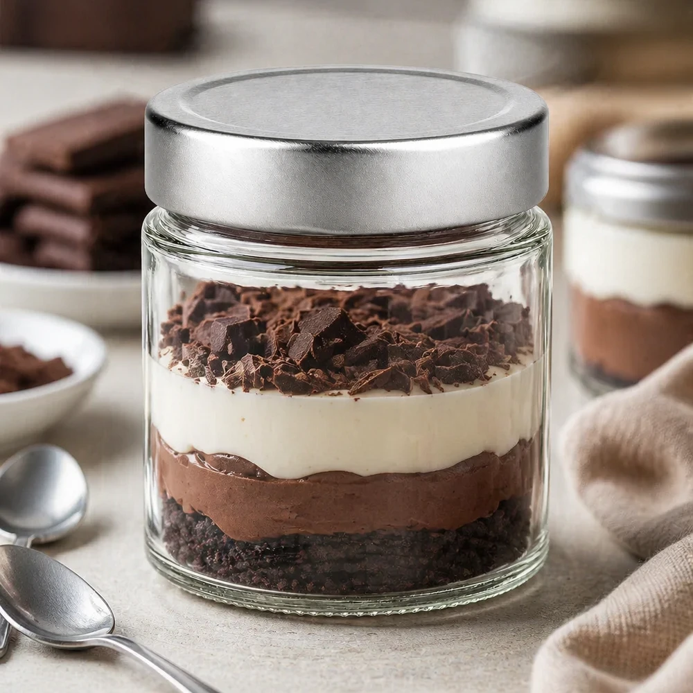135ml barattolo rotondo coperchio argento dessert tiramisù a strati dessert cucina dessert barattolo di stoccaggio barattolo BasicSeal