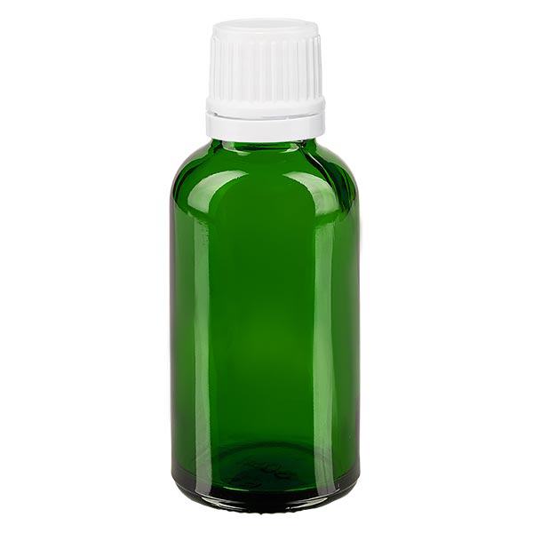 Flacone contagocce verde 30ml OV bianco/0,7mm ApoGlas Flacone contagocce verde 30ml OV bianco/0,7mm ApoGlas