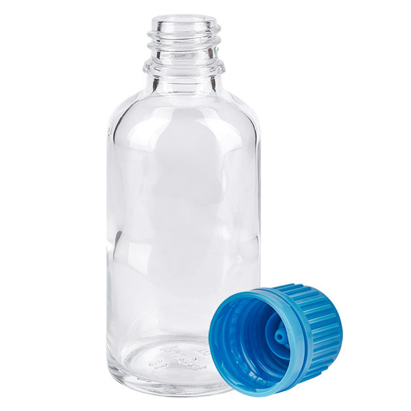 50ml Flasche 11mm Schraubverschluss blau Originalitätsverschluss ClearLine UT18/50
