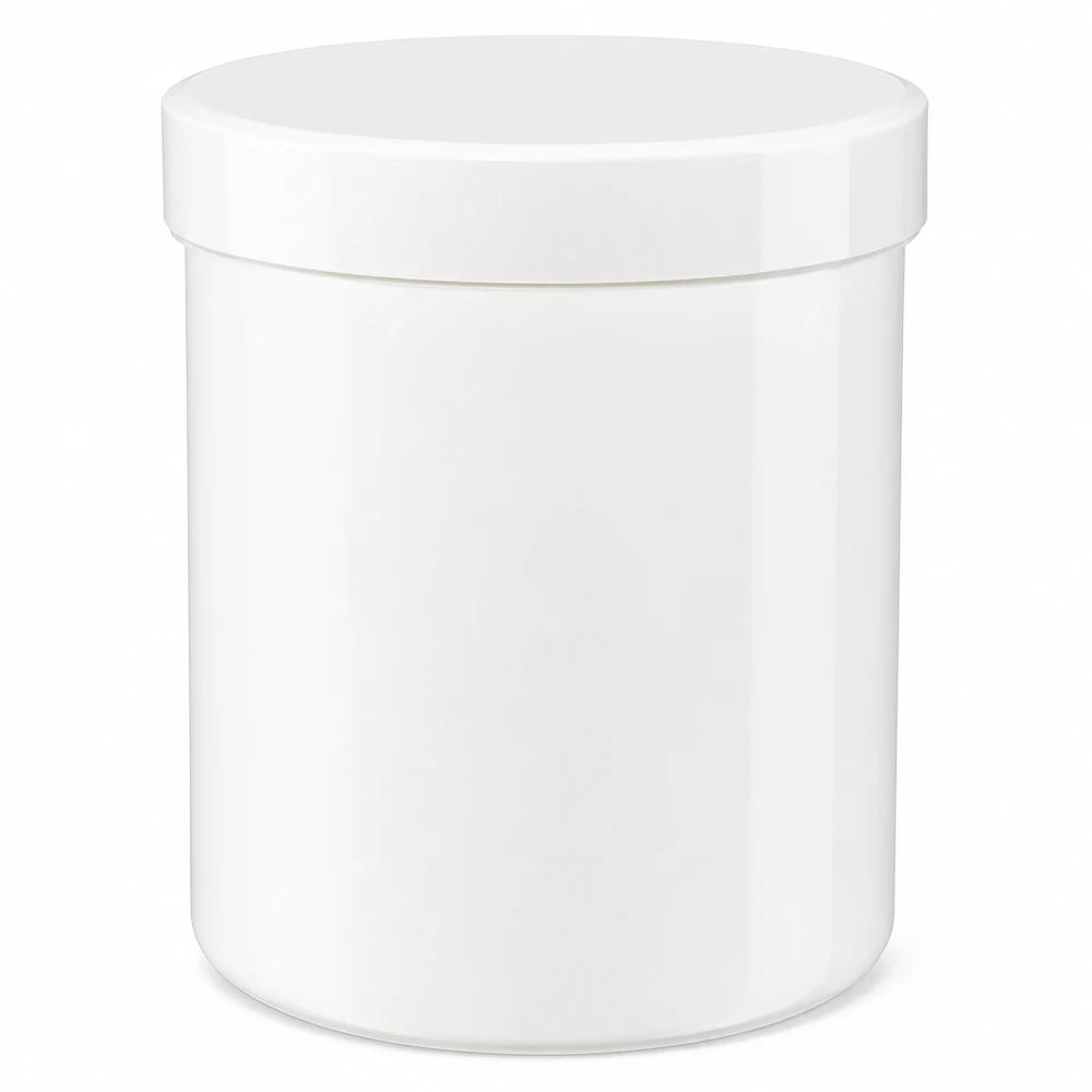 Pot à onguent blanc 250 g avec couvercle blanc (PP) Pot à pommade blanc en PP de 250 ml avec couvercle à vis, idéal pour les pharmacies et les produits cosmétiques