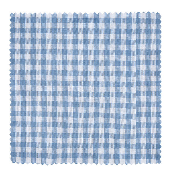 Stoff Schmuckdeckchen hellblau-kariert 15cm eckig