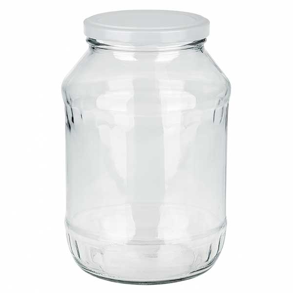 Barattolo rotondo da 2650 ml con coperchio BasicSeal bianco UN... Barattolo rotondo da 2650 ml con coperchio BasicSeal bianco UN...