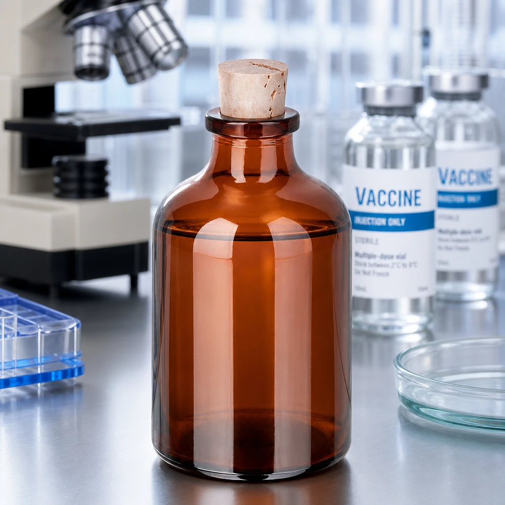 Flasche Braunglas 50ml mit Korken 11/14mm Braune Vorratsflasche 50ml Laborglas mit konischem Korkverschluss für Flüssigkeiten