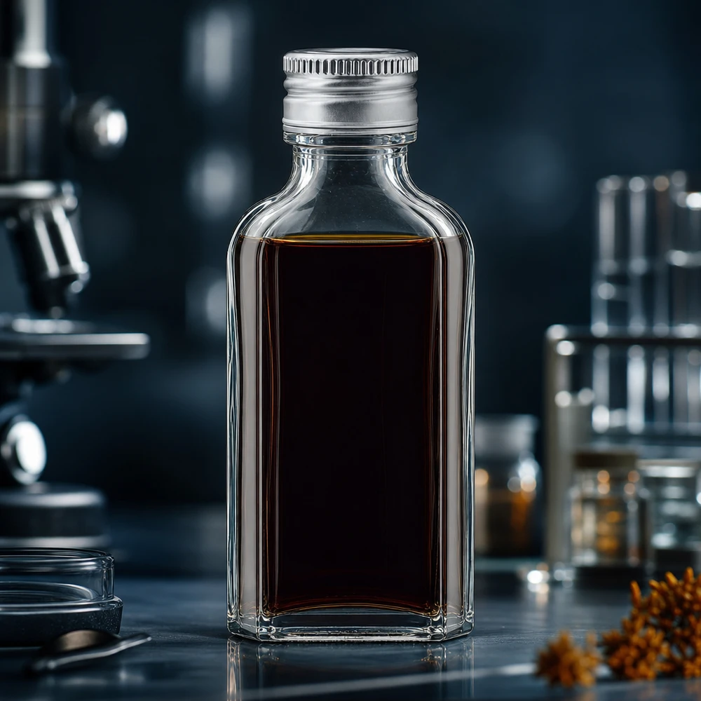 50 ml Meplat klar mit Alu Verschluss silber PP22 50ml Klarglas Meplat Flasche mit Schraubdeckel PP22 Aluminium silber für Extrakte und Tinkturen