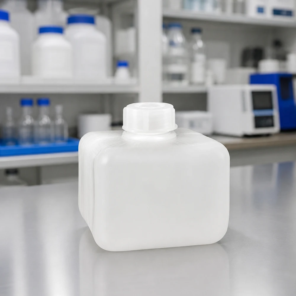 Petit récipient de 250 ml en PE-HD, à col étroit, résistant aux produits chimiques, couleur naturelle, destiné aux produits chimiques de laboratoire