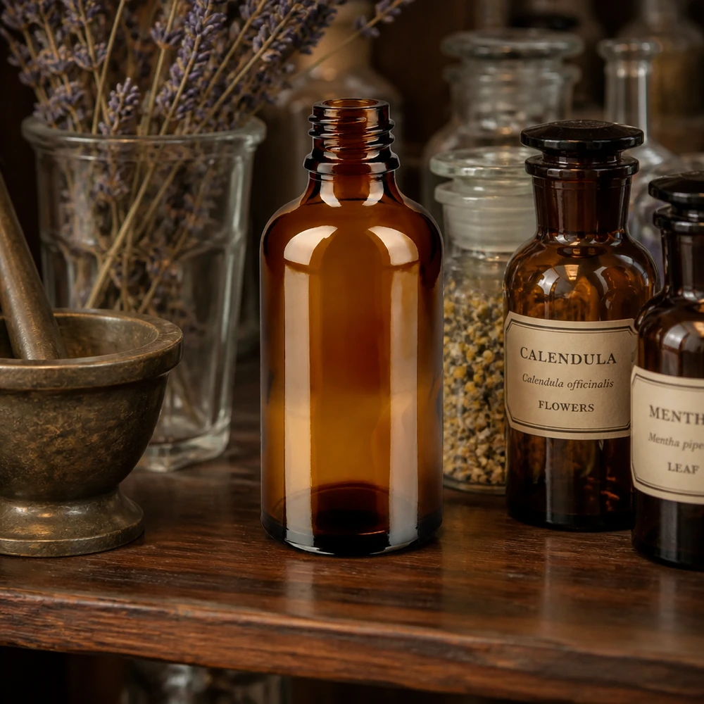 Tropfflasche 50 ml DIN 18 aus Braunglas 50ml ApoGlas Apothekerflasche mit robuster Glaswandung für langlebige Nutzung