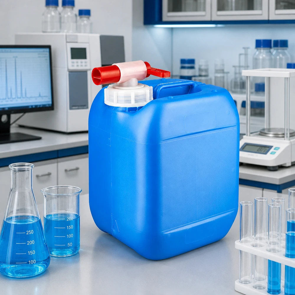Kanister 5 Liter blau mit Auslaufhahn Tragbarer 5 Liter Kanister mit Griffmulde und Auslaufhahn für präzise Flüssigkeitsdosierung