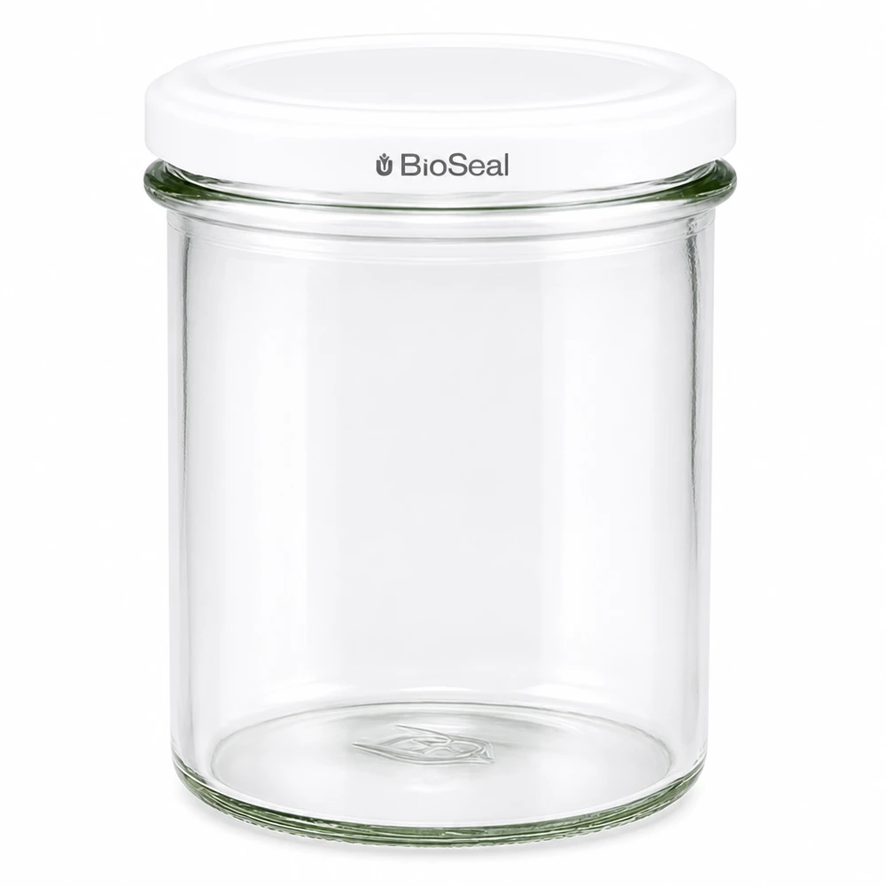 UNiTWIST Sturz350 barattolo per conserve con coperchio bianco TO82 BioSeal barattolo di vetro trasparente barattolo di conservazione