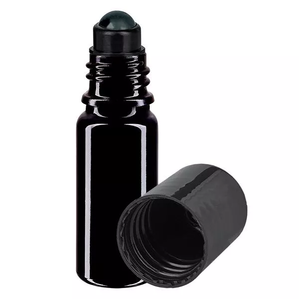 Flacon de déodorant en verre violet 10 ml, déo à bille vide Flacon de déodorant en verre violet 10 ml, déo à bille vide