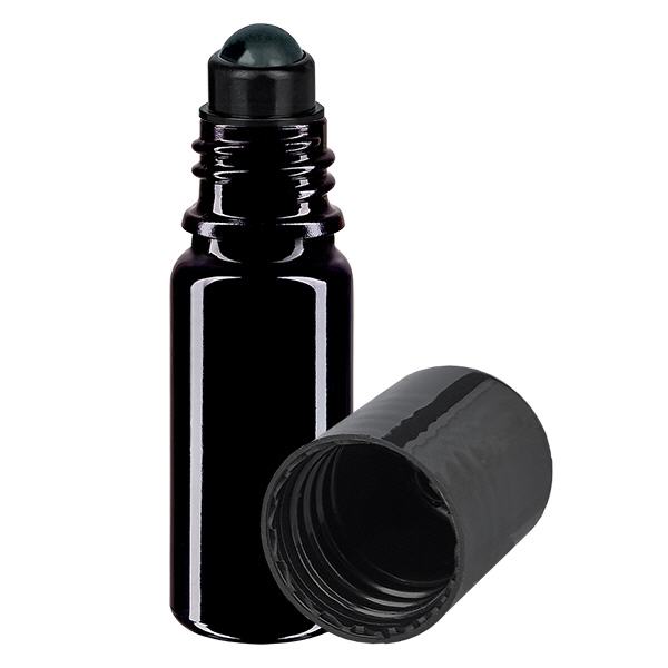 Flacone farmacia viol. 10ml tappo roll-on nero Flacone farmacia viol. 10ml tappo roll-on nero