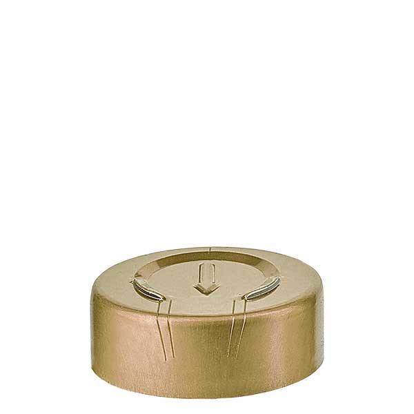 Tappo a crimpare 20,25 x 7,4 mm con strappo intero, oro Tappo a crimpare 20,25 x 7,4 mm con strappo intero, oro