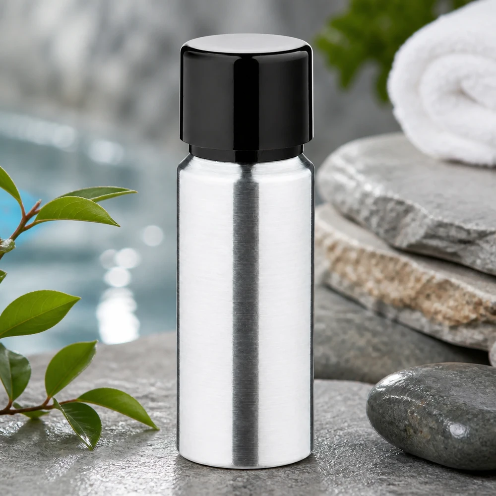 20ml geschliffene Aluflasche mit Schraubkappe Moderne 20ml Aluflasche mit hygienischer Metalloberfläche ideal für empfindliche Flüssigkeiten