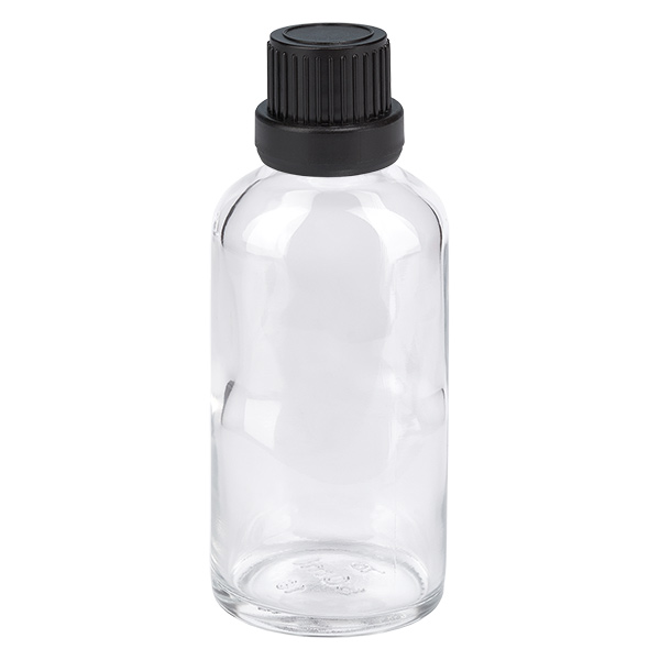 50ml Flasche 11mm Schraubverschluss schwarz Originalitätsverschluss ClearLine UT18/50
