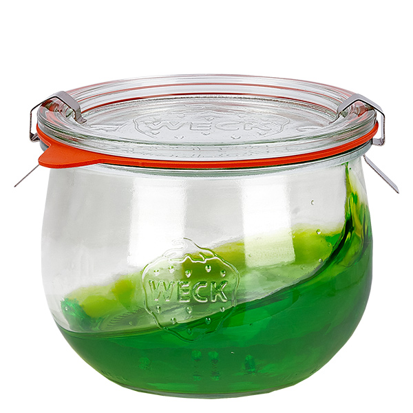 12er Set Weck Gläser 580ml Tulpengläser 1/2L mit 12 Glasdeck