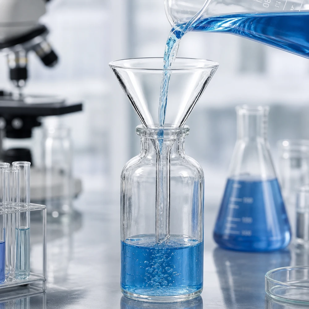 Entonnoir Ø 45mm - verre borosilicate 3.3 - angle 60° Entonnoir de laboratoire en borosilicate avec angle de 60 degrés et ouverture de 45 mm pour un transvasement précis