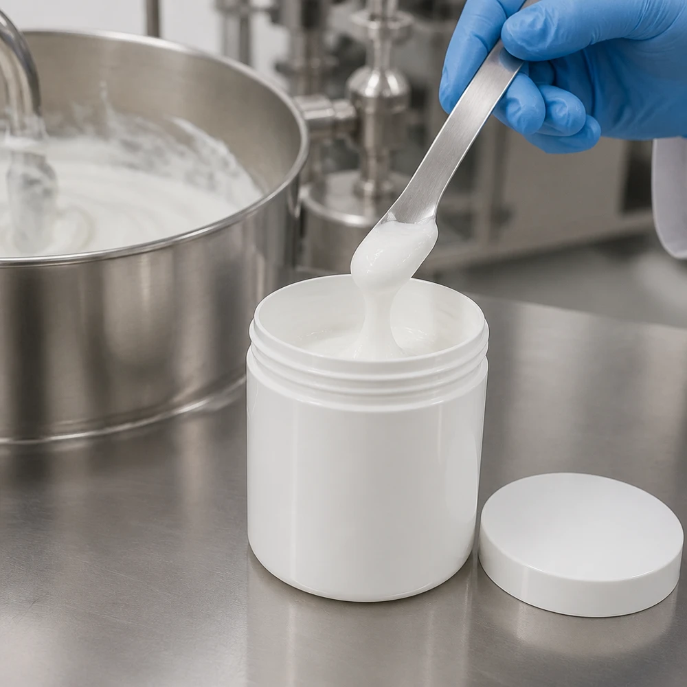 Pot à onguent blanc 20 g avec couvercle blanc (PP) Pot à pommade cylindrique de 20 ml en PP blanc avec couvercle à vis plat, destiné à la fabrication en pharmacie
