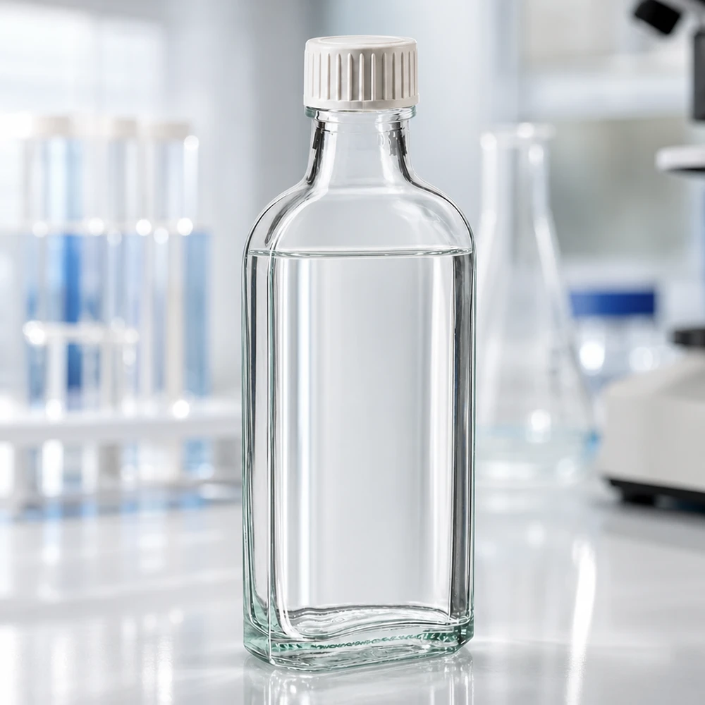 Kompakte 100ml Klarglasflasche mit Schraubverschluss und PE-Einlage für Chemikalien