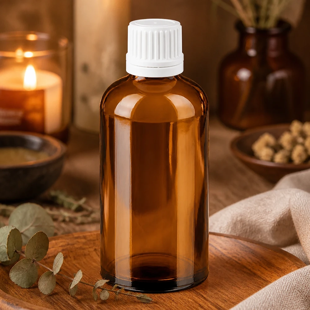 Flacone in vetro a protezione della luce 100ml marrone con tappo contagocce igienico per la conservazione sterile