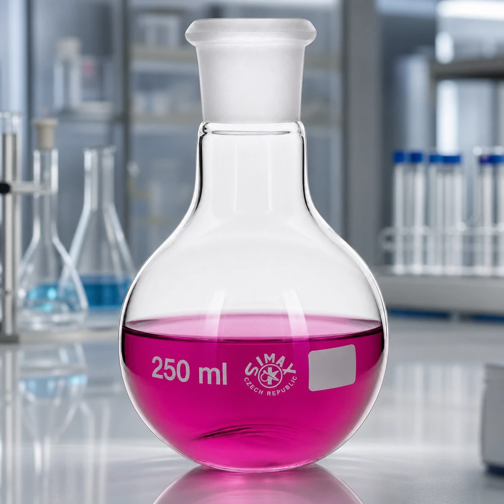 Matraccio graduato da 250 ml in vetro trasparente con smerigliatura standard 29/32
